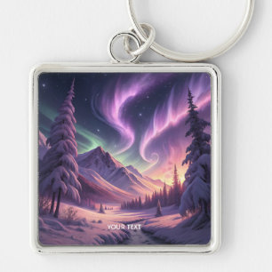 Fantasy Schattigee Paarse winterland Sleutelhanger