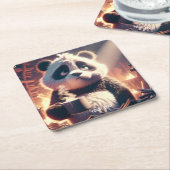 Fantasy Schattigee Panda Cup Koffie Kartonnen Onderzetters (Schuin)