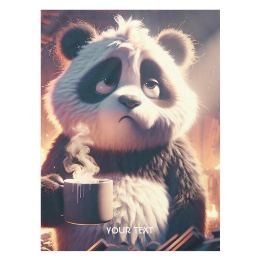 Fantasy Schattigee Panda Cup Koffie Tafelkleed (Voorkant)