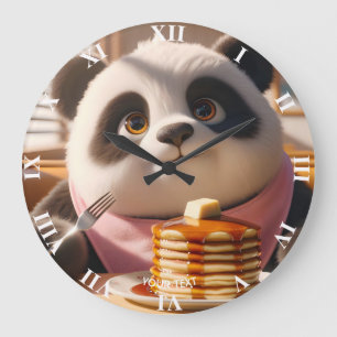 Fantasy Schattigee panda eten pannenkoeken Grote Klok
