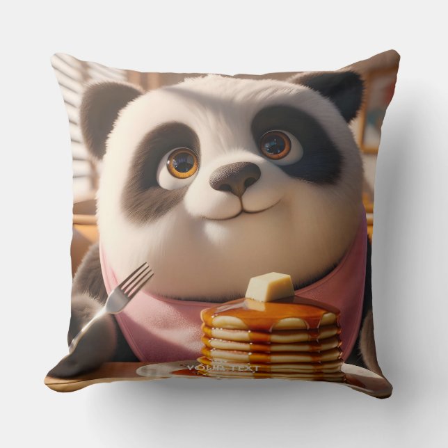Fantasy Schattigee panda eten pannenkoeken Kussen (Voorkant)