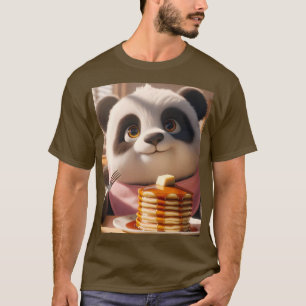 Fantasy Schattigee panda eten pannenkoeken T-shirt