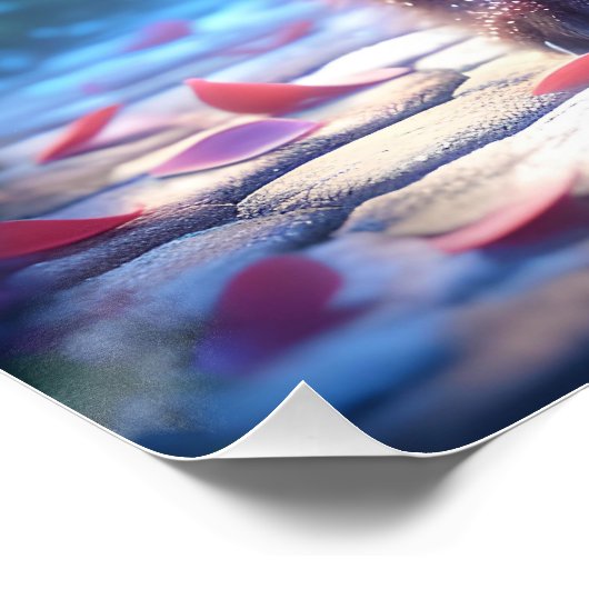 Fantasy Schattigee Panda Rode Vlinder Perfect Poster (Hoek)