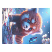 Fantasy Schattigee Panda Rode Vlinder Tafelkleed (Voorkant (Horizontaal))