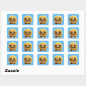 Fantasy Schattigee Pasta Lachende Creature Vierkante Sticker (Vel)