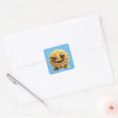Fantasy Schattigee Pasta Lachende Creature Vierkante Sticker (Envelop)