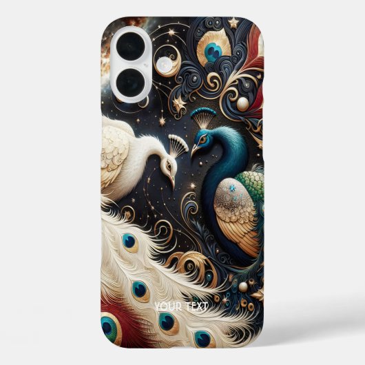 Fantasy Schattigee pauwen halve veren Case-Mate iPhone Case (Achterkant)