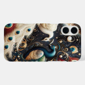 Fantasy Schattigee pauwen halve veren Case-Mate iPhone Case (Achterkant (horizontaal))