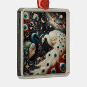 Fantasy Schattigee pauwen halve veren Metalen Ornament (Rechts)