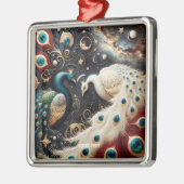 Fantasy Schattigee pauwen halve veren Metalen Ornament (Links)