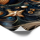 Fantasy Schattigee pauwen halve veren Perfect Poster (Hoek)