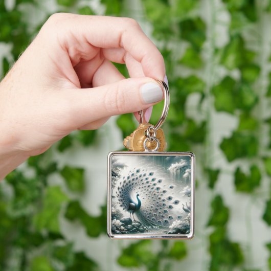Fantasy Schattigee Peacock Rain Tree Sleutelhanger (Hand)