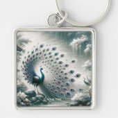 Fantasy Schattigee Peacock Rain Tree Sleutelhanger (Voorkant)