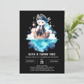 Fantasy Schattigee piratenverjaardag Kaart (Staand voorkant)