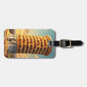 Fantasy Schattigee Pisa Tower Pizza Bagagelabel (Voorkant horizontaal)