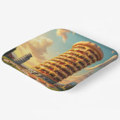 Fantasy Schattigee Pisa Tower Pizza Papieren Bordje (Gebogen)