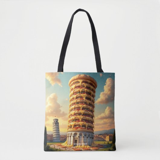 Fantasy Schattigee Pisa Tower Pizza Tote Bag (Voorkant)