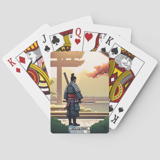 Fantasy Schattigee Pixel Art Samurai Pokerkaarten (Achterkant)