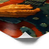 Fantasy Schattigee Pixelized Rock Band Perfect Poster (Hoek)
