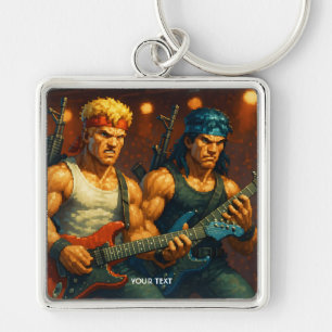 Fantasy Schattigee Pixelized Rock Band Sleutelhanger
