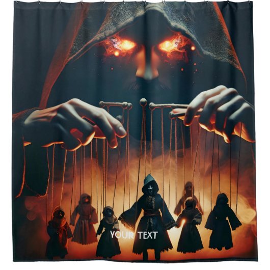 Fantasy Schattigee poppenspeler Touwen Douchegordijn (Voorkant)