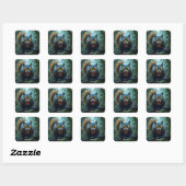 Fantasy Schattigee prehistorische boze eekhoorn Vierkante Sticker (Vel)