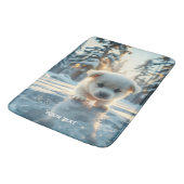 Fantasy Schattigee Puppy Winter Sneeuw Badmat (Gekanteld)