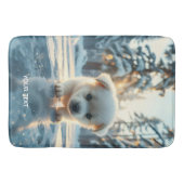 Fantasy Schattigee Puppy Winter Sneeuw Badmat (Voorkant)