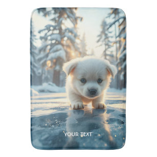 Fantasy Schattigee Puppy Winter Sneeuw Badmat