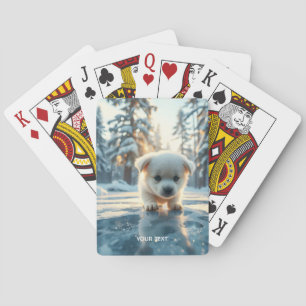 Fantasy Schattigee Puppy Winter Sneeuw Pokerkaarten