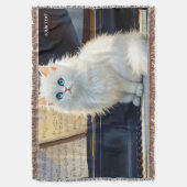 Fantasy Schattigee Ragdoll Cat op piano Deken (Voorkant Verticaal)