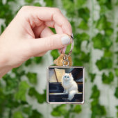 Fantasy Schattigee Ragdoll Cat op piano Sleutelhanger (Hand)