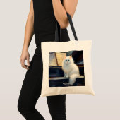 Fantasy Schattigee Ragdoll Cat op piano Tote Bag (Voorkant (product))