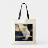 Fantasy Schattigee Ragdoll Cat op piano Tote Bag (Achterkant)