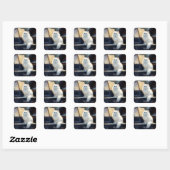Fantasy Schattigee Ragdoll Cat op piano Vierkante Sticker (Vel)