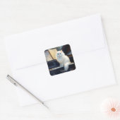 Fantasy Schattigee Ragdoll Cat op piano Vierkante Sticker (Envelop)