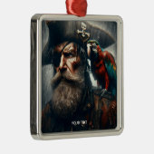 Fantasy Schattigee Rain Captain Pirate Metalen Ornament (Rechts)
