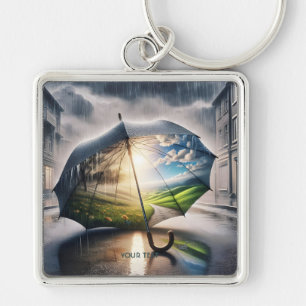 Fantasy Schattigee regen paraplu zon Sleutelhanger