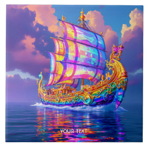 Fantasy Schattigee regenboogkleuren verzenden Tegeltje