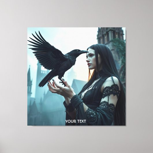 Fantasy Schattigee Renaissance Gotische vrouw Canvas Afdruk (Voorkant)