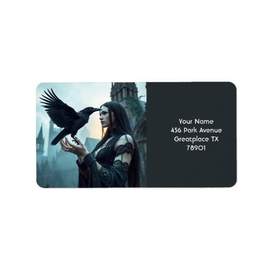 Fantasy Schattigee Renaissance Gotische vrouw Etiket (Voorkant)