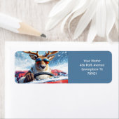 Fantasy Schattigee rendier auto winter Etiket (Insitu)