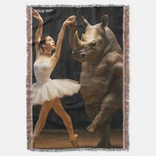 Fantasy Schattigee Rhino danseres Ballerina Deken