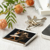 Fantasy Schattigee Rhino danseres Ballerina Sleutelhanger (Zijkant)