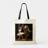 Fantasy Schattigee Rhino danseres Ballerina Tote Bag (Achterkant)