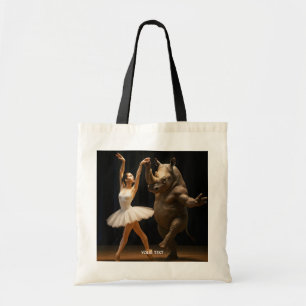 Fantasy Schattigee Rhino danseres Ballerina Tote Bag