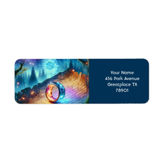 Fantasy Schattigee Ring Forest Skies Etiket (Voorkant)