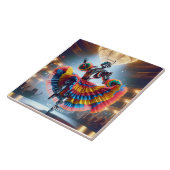 Fantasy Schattigee robotdansen Paris Tegeltje (Zijkant)