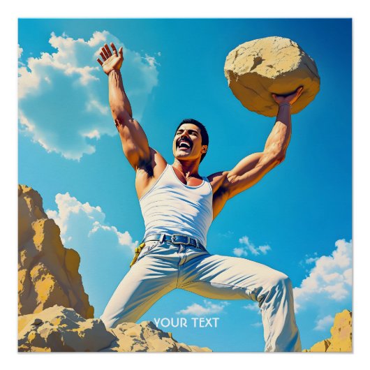 Fantasy Schattigee Rock Mountains Wolken Perfect Poster (Voorkant)