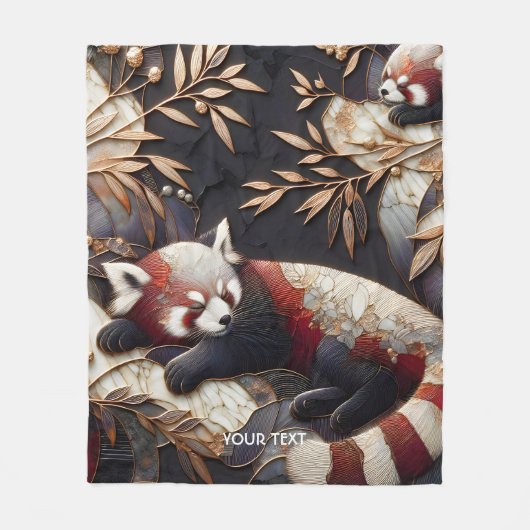 Fantasy Schattigee rode panda kunst Fleece Deken (Voorkant)